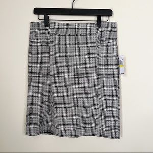 Michael Kors Black and Gray Plaid Pencil Skirt Size M NWT